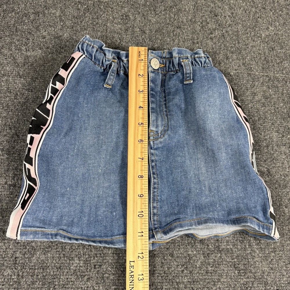$623 Off White Kids Girl's Blue Logo-Stripe‎ Denim Skirt Size 6 - Picture 12 of 13
